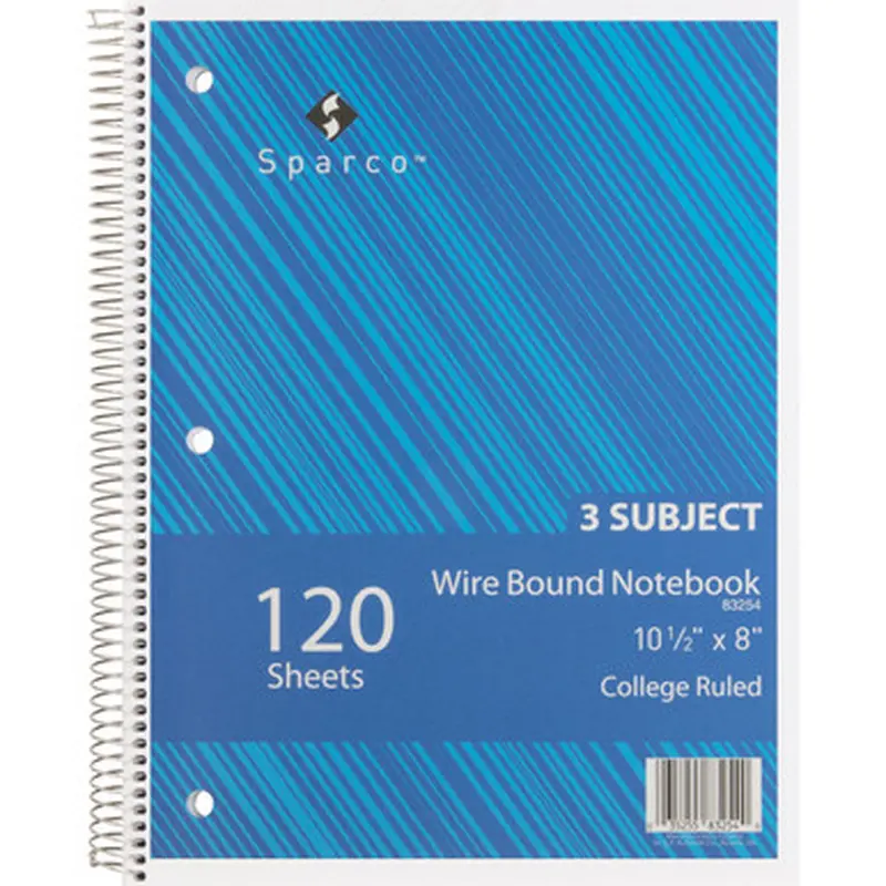 Sparco 83254 Wirebound College Ruled Notebooks