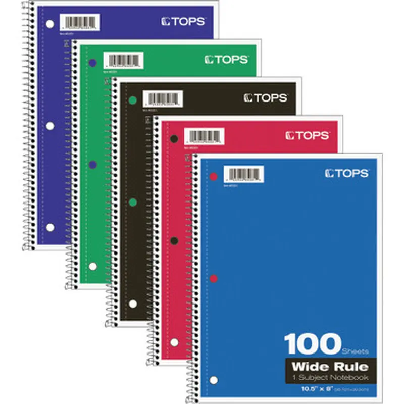 TOPS 65031 Wide Rule 1-subject Spiral Notebook