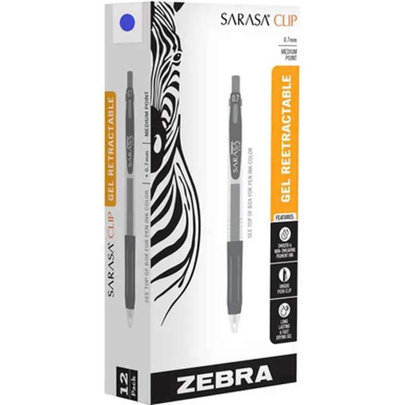 Zebra Pen 48720 Sarasa Clip Gel Ink Retractable Pens