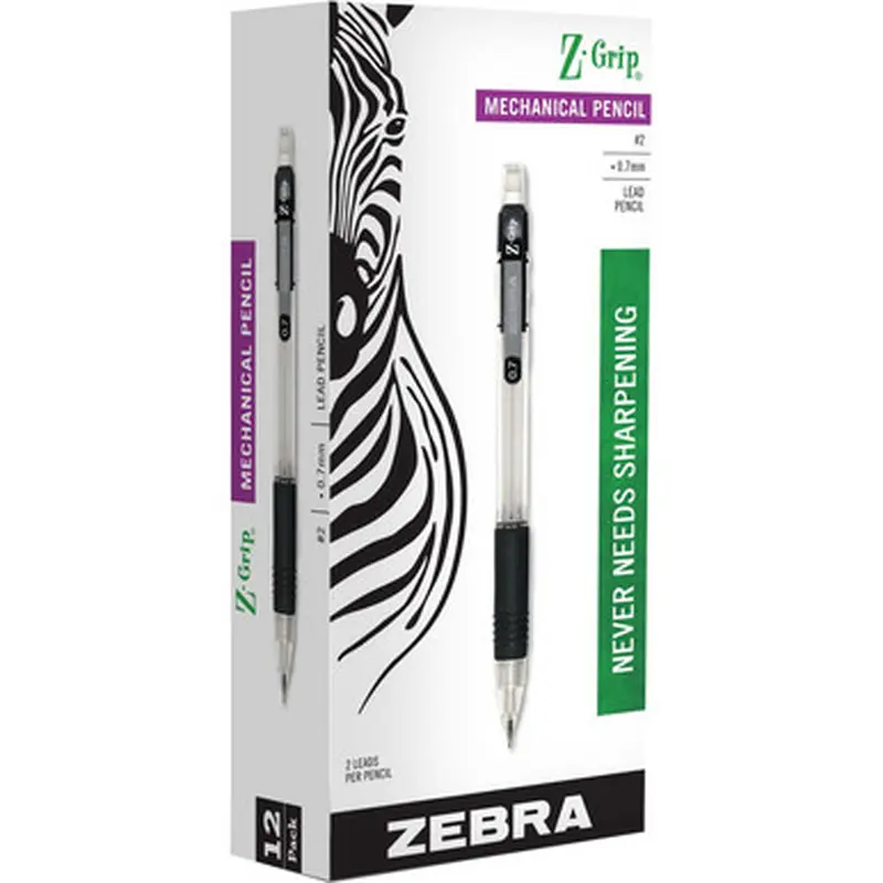 Zebra Pen 52410 Z-grip Clear Barrel Mechanical Pencil