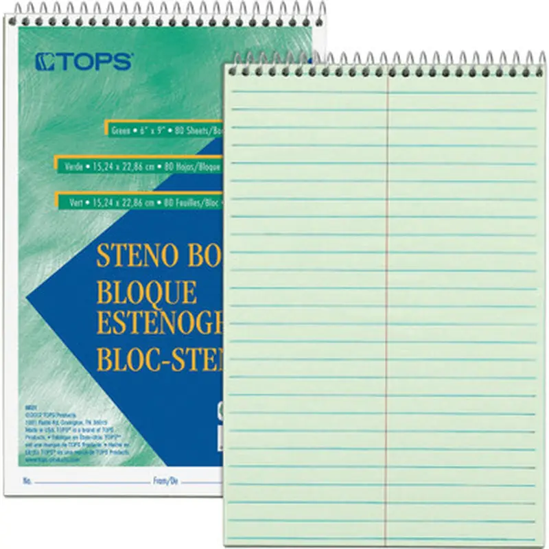 TOPS 8021 Green Tint Steno Books