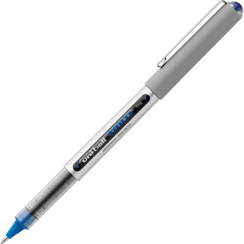 Uniball Vision 60134 Rollerball Pen, 0.7mm Fine Point, Blue Uni Super Ink