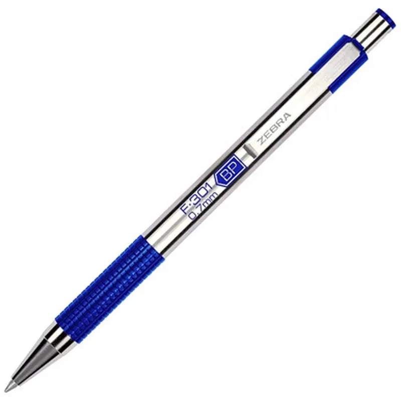 Zebra F-301 0.7mm Fine 27120 Blue Ink Retractable Ballpoint Pen