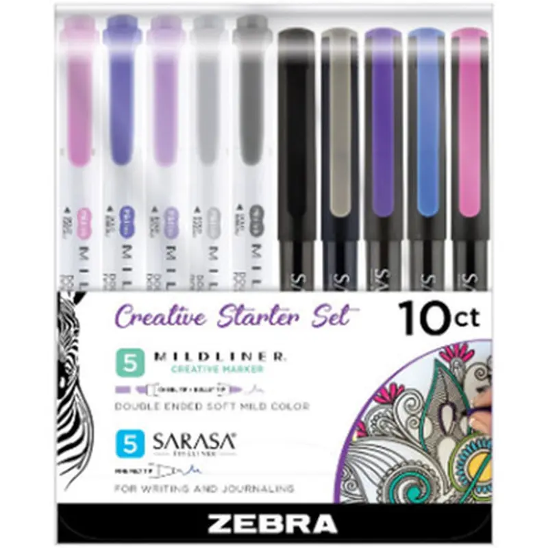Zebra Pen 10015 Sarasa Pens/Mildliner Creative Starter Kit
