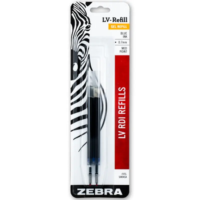 Zebra Sarasa Refill 0.7 LV-Refill 87022, Blue Gel Ink, Medium Point, Pack of 2