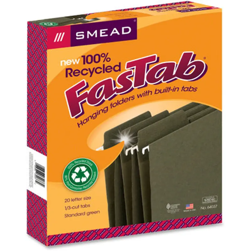 Smead 64037 100% RecycledFasTab Hanging Folders