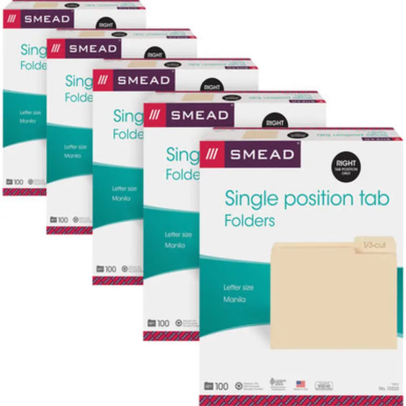 Smead 10333CT File Folders with Single-Ply Tab