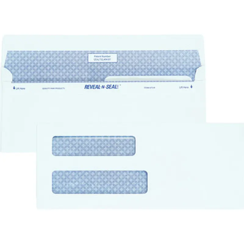 Quality Park 67539 Reveal-n-Seal Double Window Envelopes