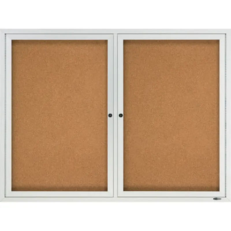 Quartet 2124 Enclosed Cork Bulletin Board for Outdoor Use