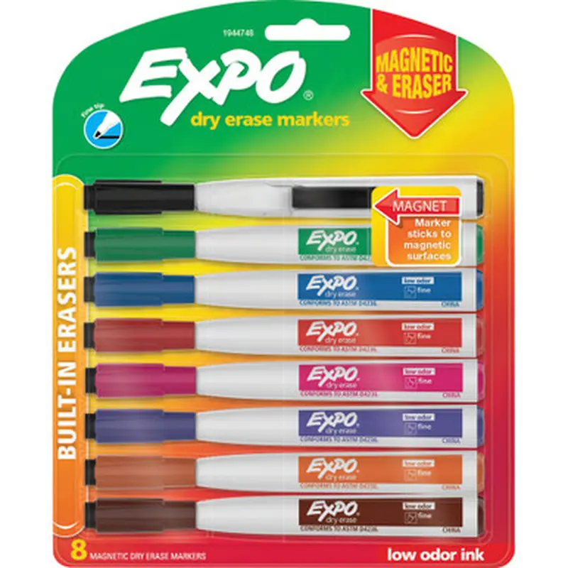 Expo 1944748 Eraser Cap Fine Magnetic Dry Erase Markers