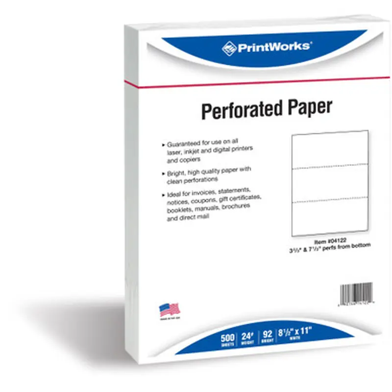 Printworks 04122 Pre-Perforated Paper for Invoices, Statements, Gift Certificates &amp More