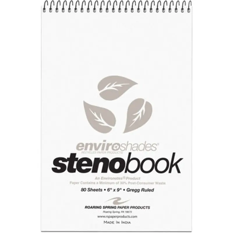 Roaring Spring 12274 Enviroshades Recycled Spiral Steno Memo Book