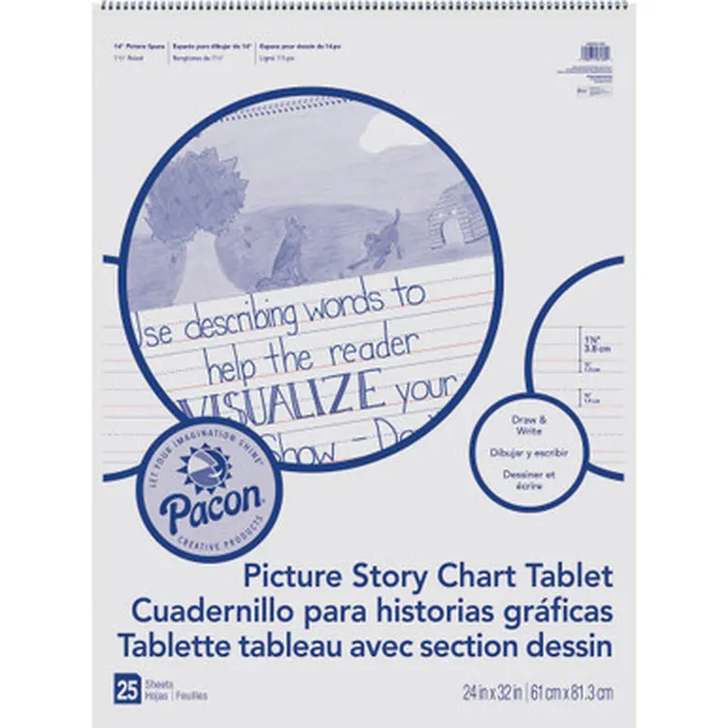 Pacon MMK07430 Ruled Picture Story Chart Tablet