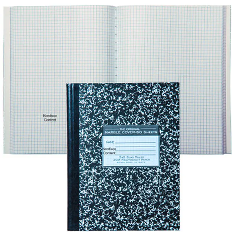 Roaring Spring 77475 5x5 Quad Ruled Marble Composition Book, 10.25 x 8&quot, 80 Sheets