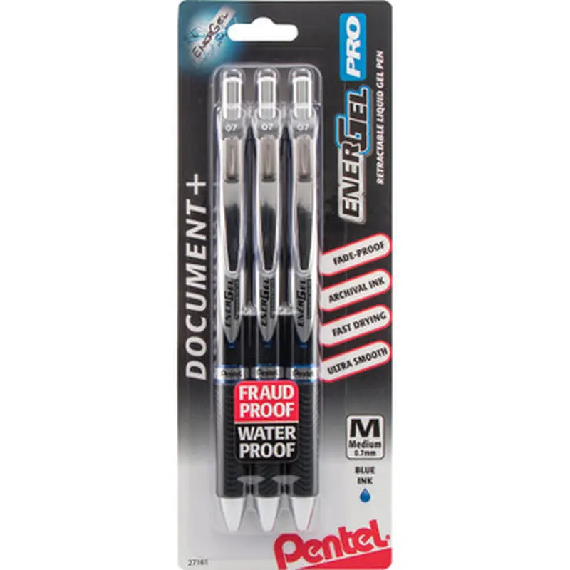 EnerGel BLP77BP3C PRO Retractable Liquid Gel Ink Pens