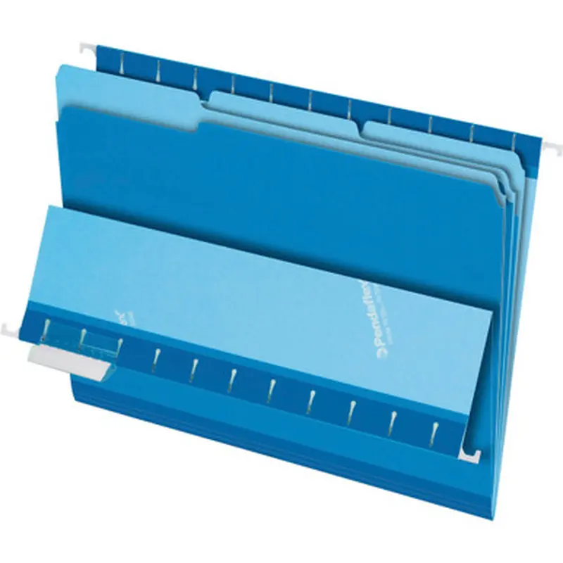 Pendaflex 4210 1/3 BLU 1/3-cut Tab Color-coded Interior Folders