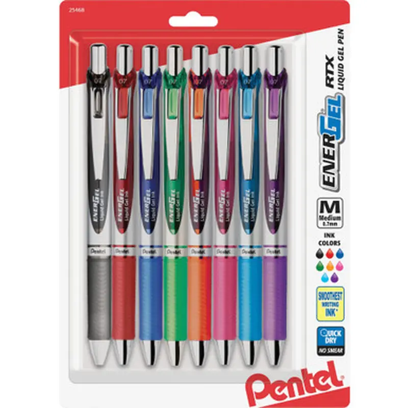Pentel BL77BP8M Liquid Steel Tip Gel Pens