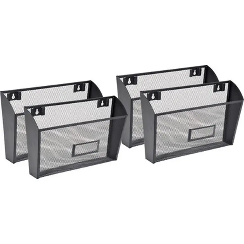 Lorell 84144CT Black Mesh Wire Wall Pocket