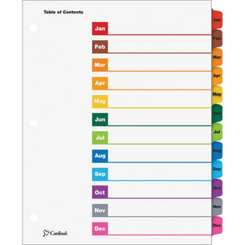 Cardinal 60318CB OneStep Monthly Index System