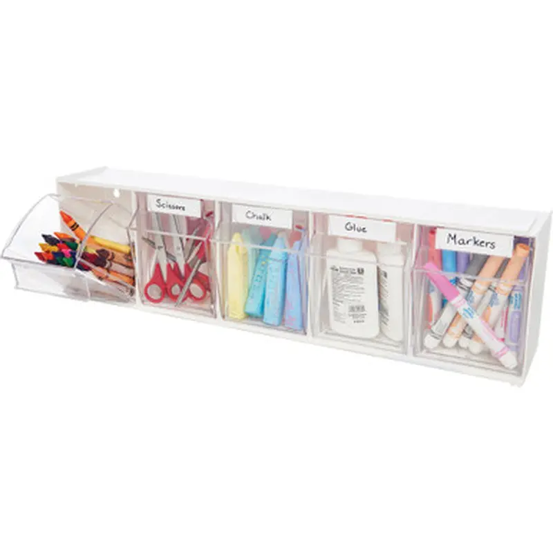 Deflecto 20503OP Tilt Bin Interlocking Multi-Bin Storage Organizer