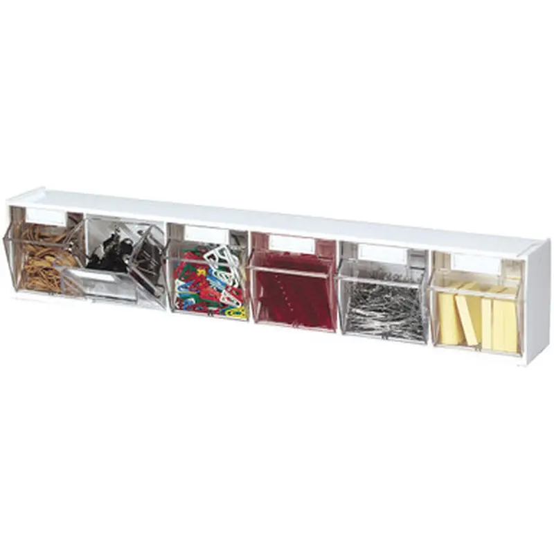 Deflecto 20603OP Tilt Bin Interlocking Multi-Bin Storage Organizer