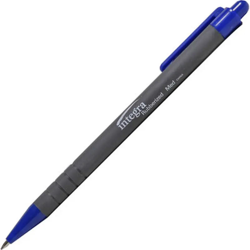 Integra 30032 Rubber Barrel Retractable Ballpoint Pens