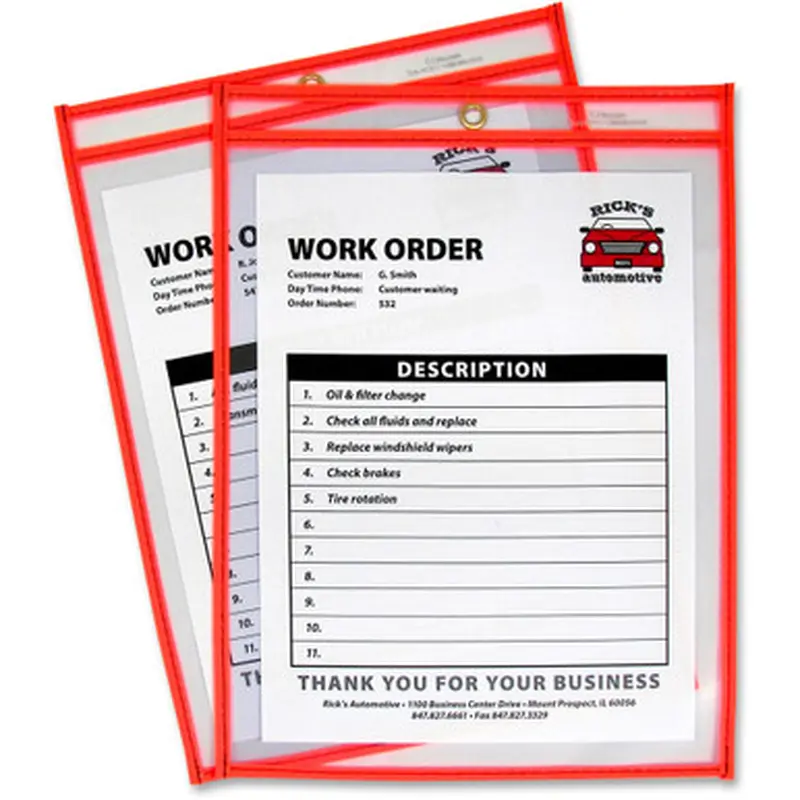C-Line 43912 Neon Colored Stitched Shop Ticket Holders