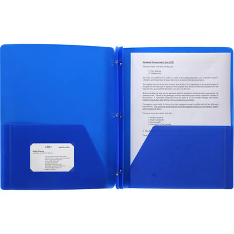 Business Source 20886 3-Hole Punched Poly Portfolios