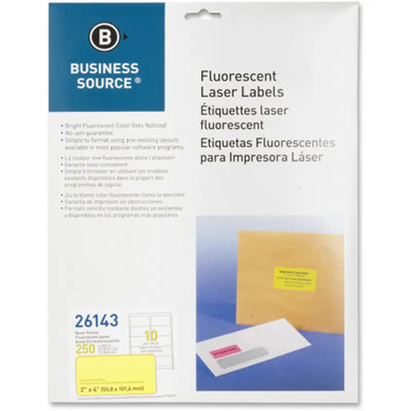 Business Source 26143 2&quot Fluorescent Color Laser Labels