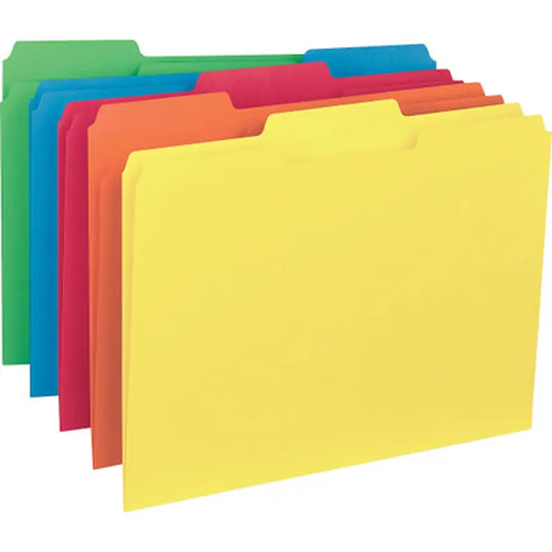 Business Source 43561 1/3-cut Colored Interior File Folders