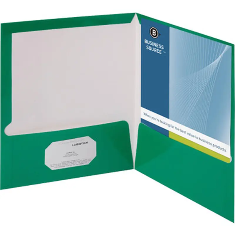 Business Source 44427 Laminated Cover 2-pocket Portfolio