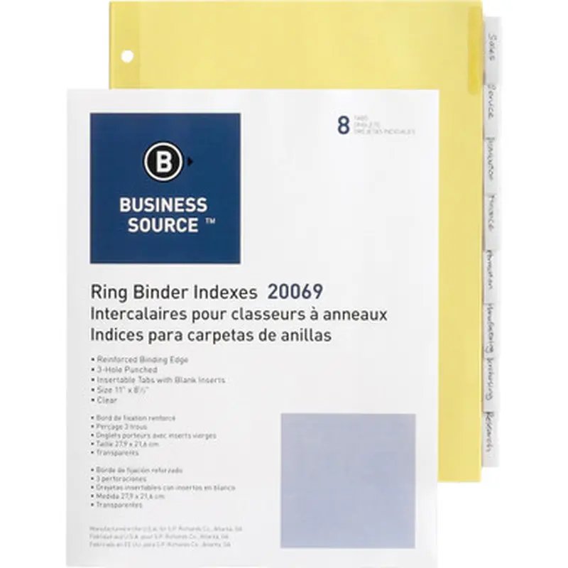 Business Source 20069 Buff Stock Ring Binder Indexes