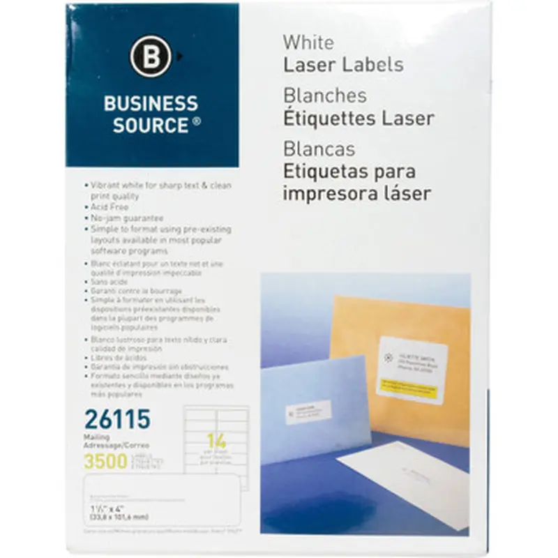 Business Source 26115 Bright White Premium-quality Address Labels