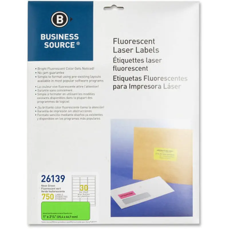 Business Source 26139 1&quot Fluorescent Laser Labels