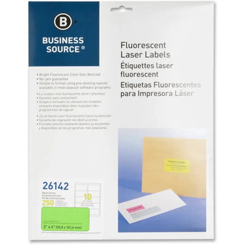 Business Source 26142 2&quot Fluorescent Color Laser Labels