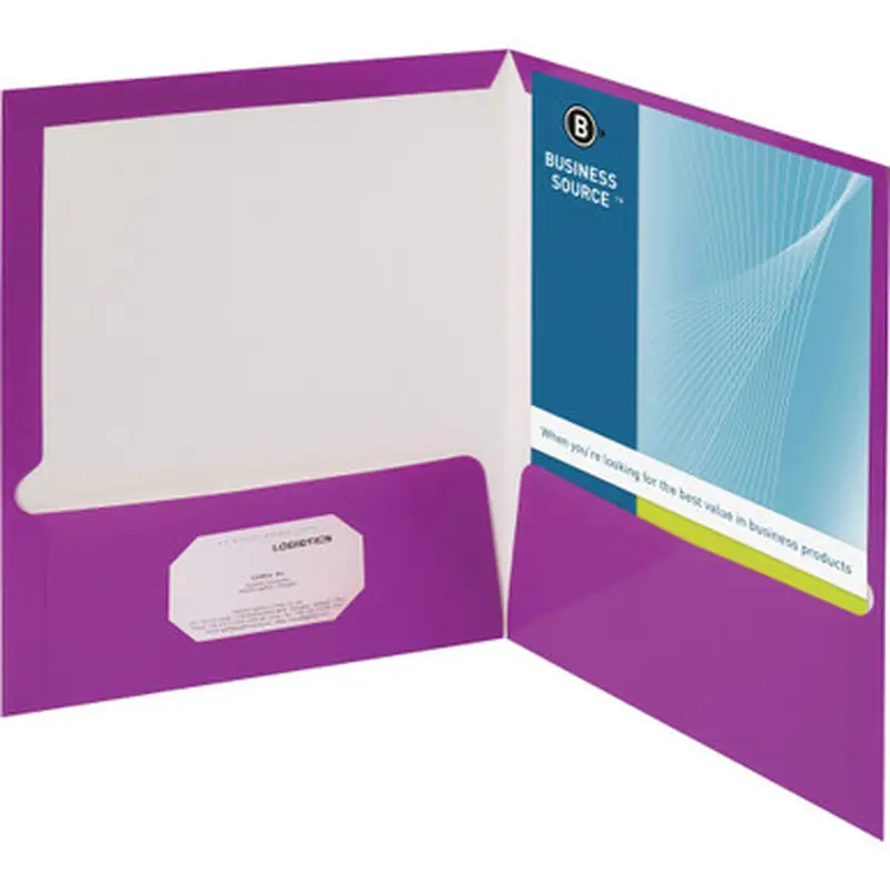 Business Source 44429 Laminated Cover 2-pocket Portfolio
