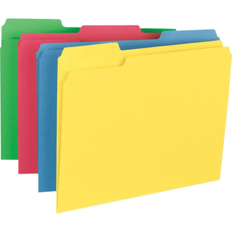 Business Source 16517 1/3-cut Tab Heavyweight Color File Folders