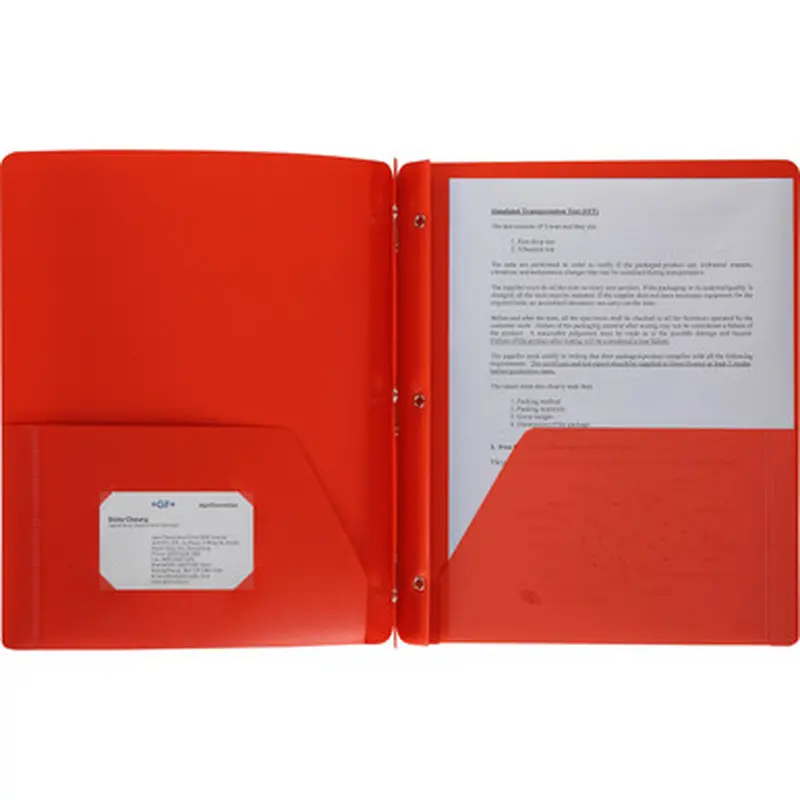 Business Source 20887 3-Hole Punched Poly Portfolios
