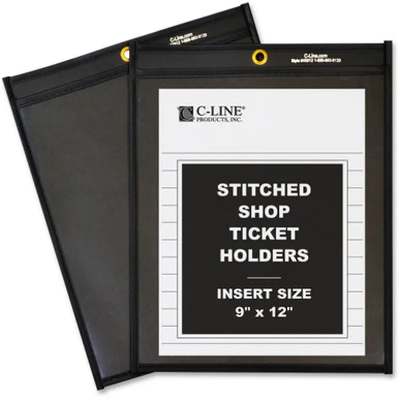 C-Line 45912 Stitched Shop Ticket Holders with Black Backing