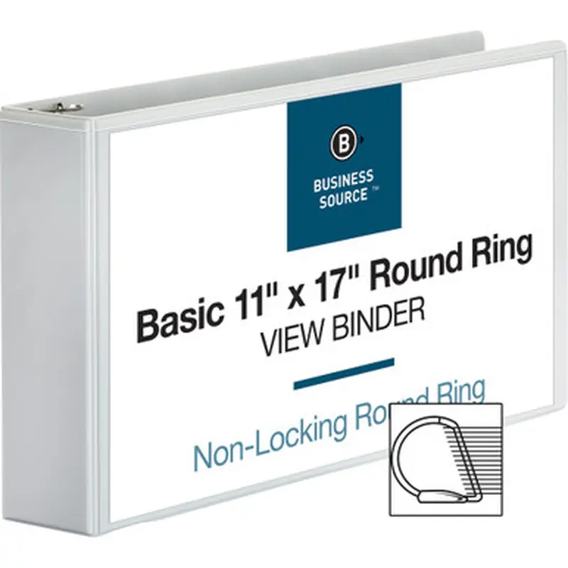Business Source 45102 Tabloid-size Round Ring Reference Binder
