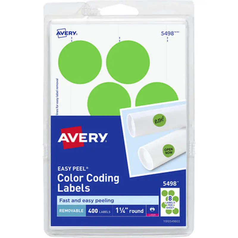 Avery 2020GG 1-1/4&quot Color-Coding Labels
