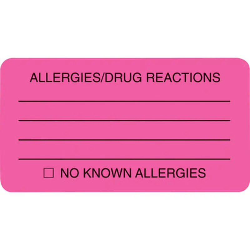Tabbies 01730 ALLERY/DRUG REACTIONS Alert Labels