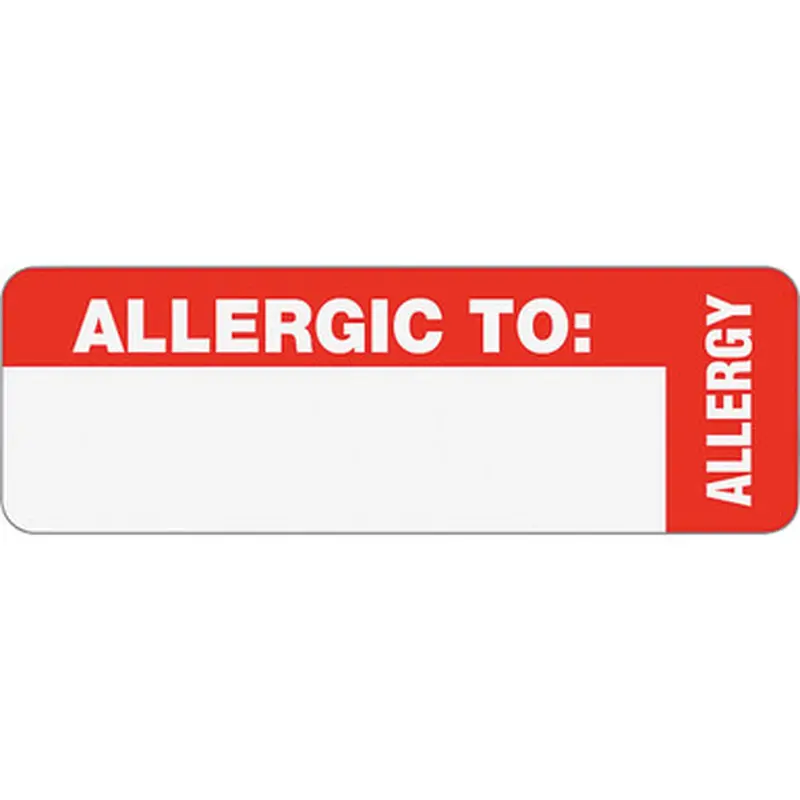 Tabbies 40562 Allergic To: Medical Wrap Labels