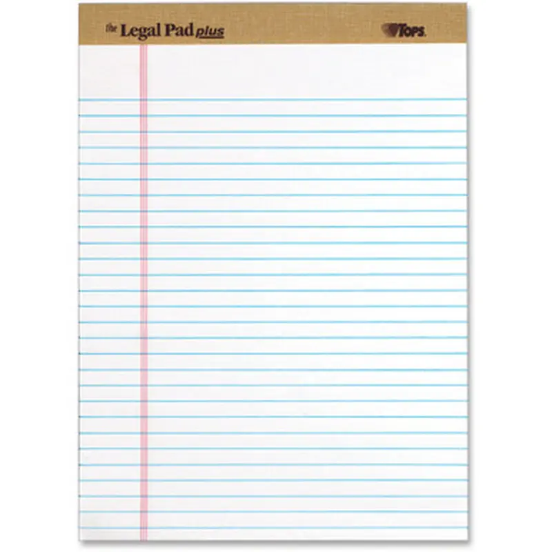 TOPS 71533 Binding Letr - Trim Perf. Writing Pads - Letter