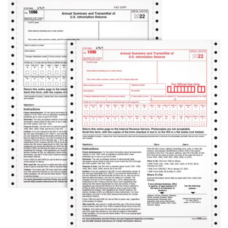 TOPS TOP 2202 1096 Tax Form