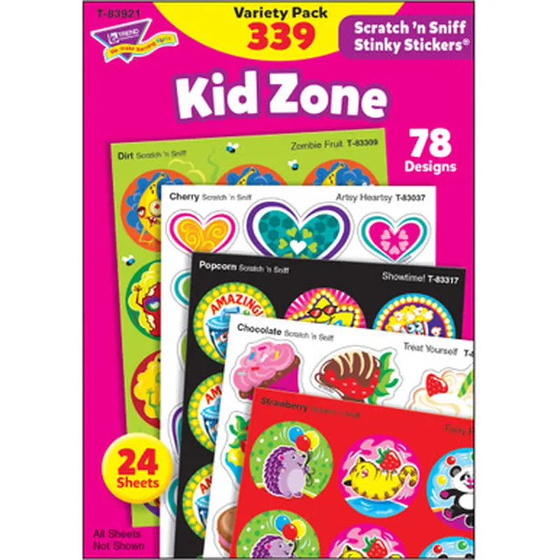 Trend 83921 Kid Zone Scratch &#039n Sniff Stinky Stickers