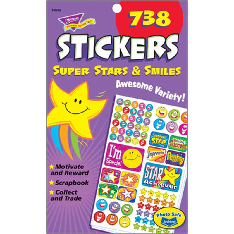 Trend T-5010 Super Stars/Smiles Sticker Pad
