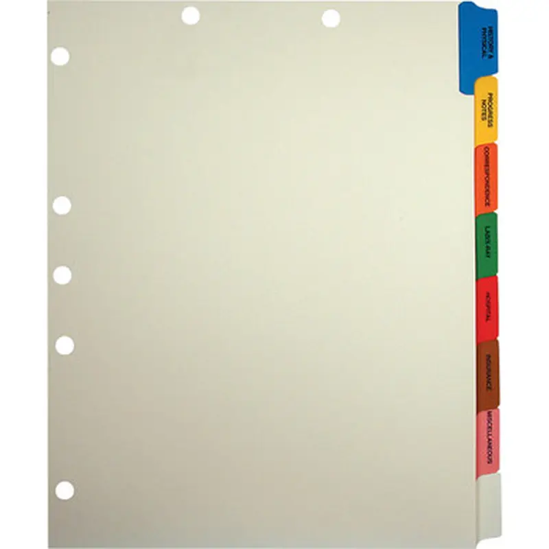Tabbies 54505 8-Side Tab Medical Chart Index Set