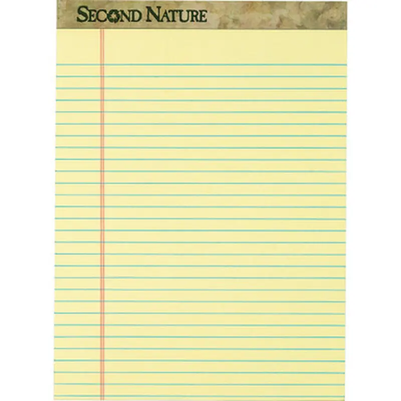 TOPS 74890 Second Nature Ruled Canary Writing Pads