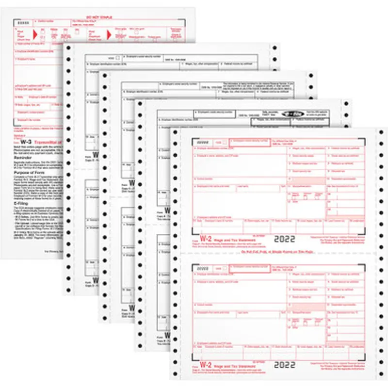 TOPS TOP 2204 Carbonless Standard W-2 Tax Forms